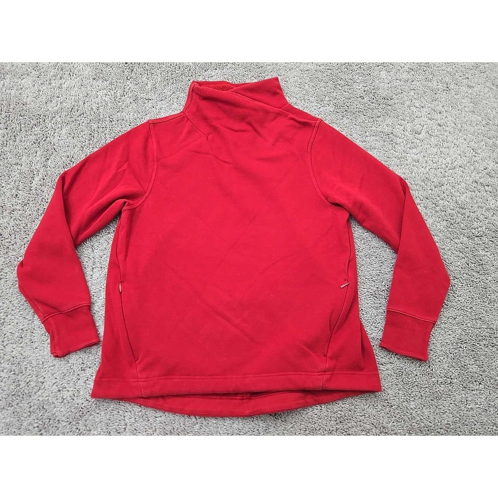 Athleta Pullover‎ Women's L Red Cozy Karma II Cowl Neck Sweatshirt Activewear